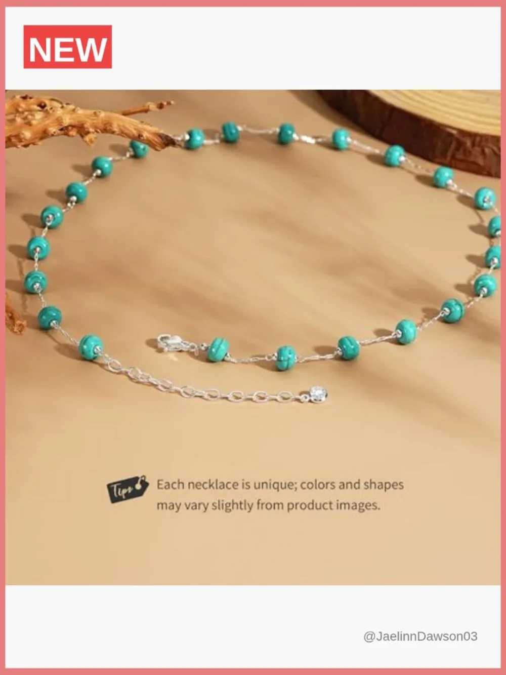 Turquoise Beaded Choker Necklace 14K Gold Plated Heart Charm Boho